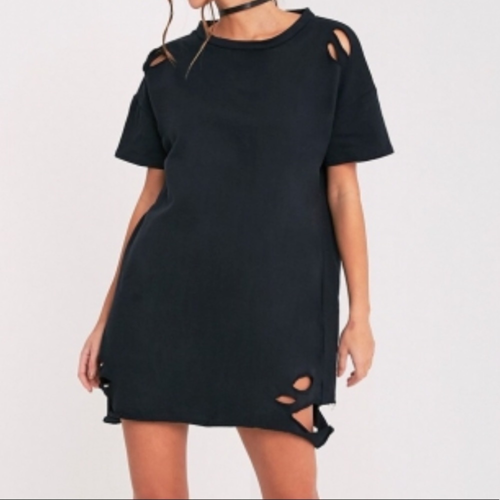 NEW Black Destroyed T Shirt  S-3X